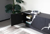 Aspen Modern Matte Brown Ash & Silver TV Stand