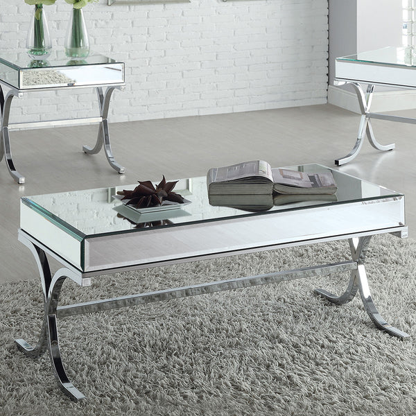 ACME Dominic Mirrored & Chrome Coffee Table Model 81195