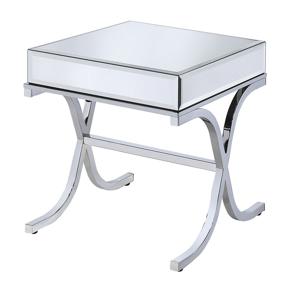 ACME Dominic Mirrored & Chrome End Table Model 81197