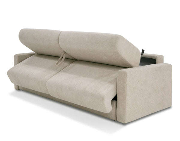 Revers Italian Modern Sand Fabric 63" Sofa Bed