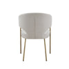 Modrest Claudine Modern Off White Fabric & Brass Dining Chair Model VGGAGA-6214CH-1
