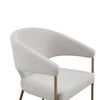 Modrest Claudine Modern Off White Fabric & Brass Dining Chair Model VGGAGA-6214CH-1