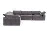 Divani Casa Corinth Modern Dark Gray Fabric Sectional Sofa With 3 Power Recliners Model VGKM-KM.920-CHAR