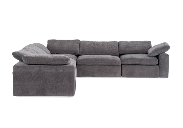 Divani Casa Corinth Modern Dark Gray Fabric Sectional Sofa With 3 Power Recliners Model VGKM-KM.920-CHAR