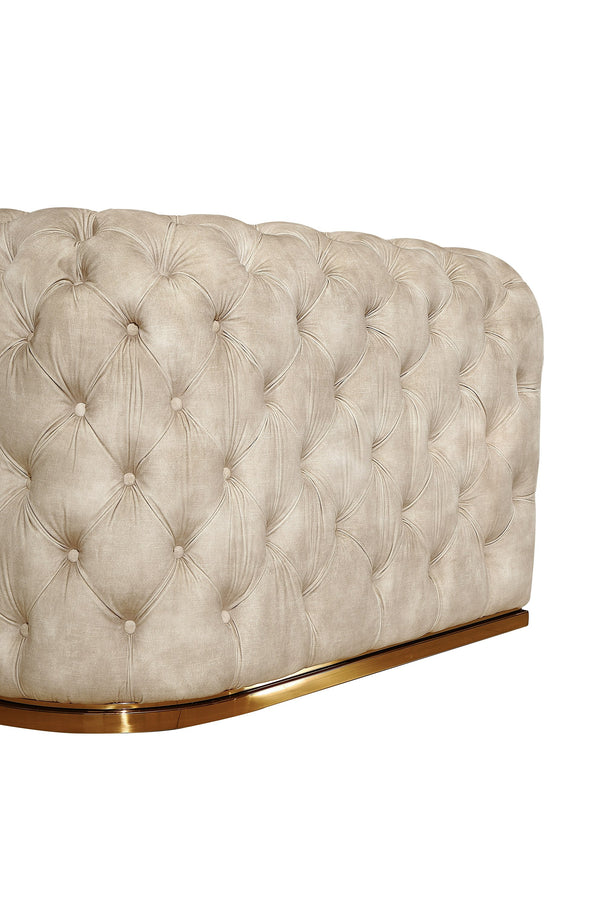 Divani Casa Dosie Transitional Beige Velvet Sofa Set Model VGBN-S-9368-SET-BGE