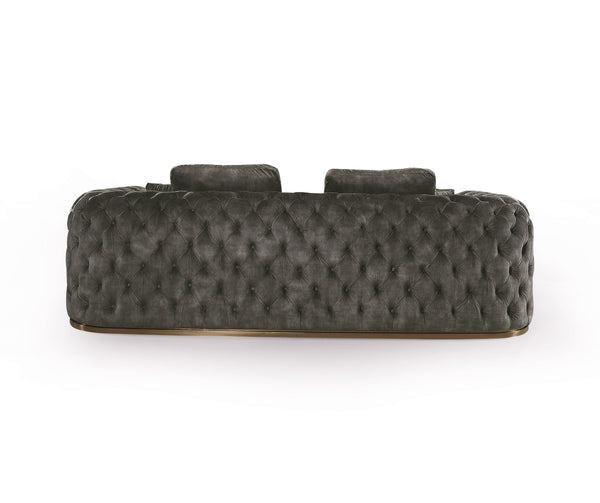 Divani Casa Dosie Transitional Grey Velvet Sofa Set Model VGBN-S-9368-SET-GRY