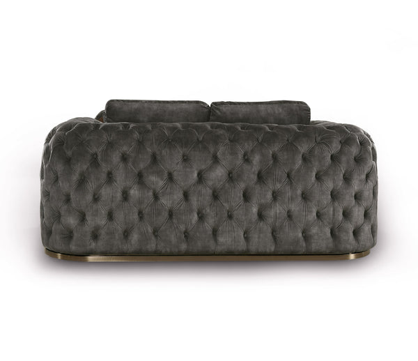 Divani Casa Dosie Transitional Grey Velvet Sofa Set Model VGBN-S-9368-SET-GRY