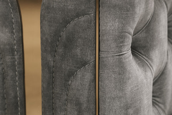 Divani Casa Dosie Transitional Grey Velvet Sofa Set Model VGBN-S-9368-SET-GRY