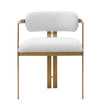 Modrest Feldon Modern White Fabric & Gold Dining Chair Model VGMF-D1122-WHT