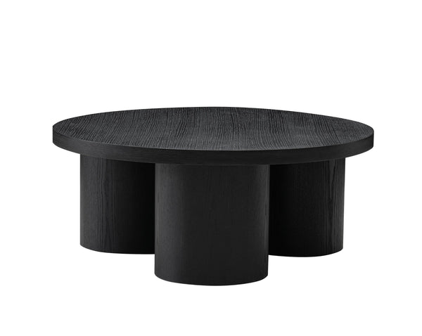 Modrest Babson Modern Black Oak Round Coffee Table Model VGMF-V7152-BLK