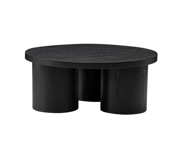 Modrest Babson Modern Black Oak Round Coffee Table Model VGMF-V7152-BLK