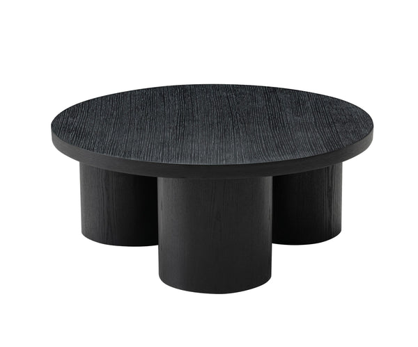 Modrest Babson Modern Black Oak Round Coffee Table Model VGMF-V7152-BLK