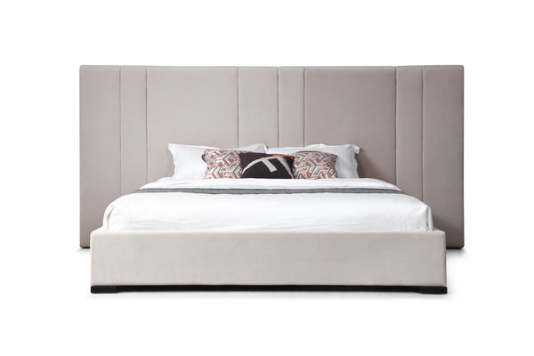Queen Modrest Penelope Modern Grey Velvet Bed Model VGVCBD2312-Q