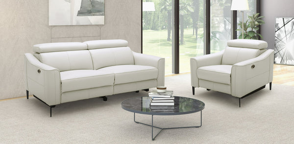 Divani Casa Eden Modern White Leather Sofa With 2 Recliners Model VGKV-KM.5012-SOFA-WHT