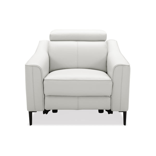 Divani Casa Eden Modern White Leather Recliner Chair Model VGKV-KM.5012-CHR-WHT