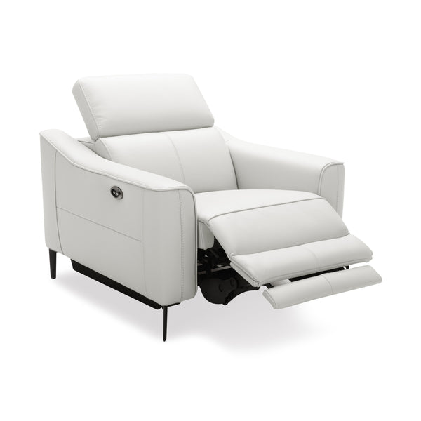 Divani Casa Eden Modern White Leather Recliner Chair Model VGKV-KM.5012-CHR-WHT
