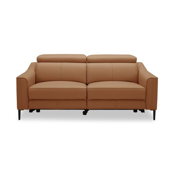 Divani Casa Eden Modern Camel Leather Sofa With 2 Recliners Model VGKV-KM.5012-SOFA-CML