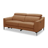 Eden Modern Camel Leather Sofa With 2 Recliners