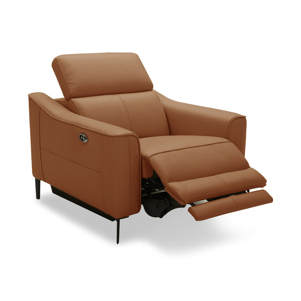 Divani Casa Eden Modern Camel Leather Recliner Chair Model VGKV-KM.5012-CHR-CML