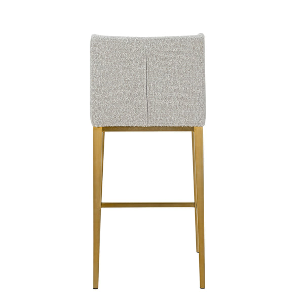 Mimi Modern Light Grey Fabric + Antique Brass Counter Stool (Set of 2)