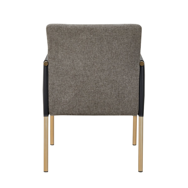 Modrest Engel Modern Dark Grey Vegan Leather & Grey Fabric & Antique Brass Dining Chair Model VGGAGA-6988CH-1-DKGRY