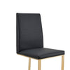 Frankie Modern Dark Grey Vegan Leather + Antique Brass Dining Chair