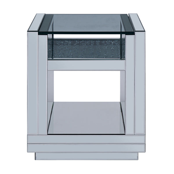 ACME Nysa Mirrored & Faux Crystals End Table Model 81472