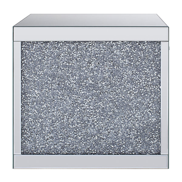 ACME Noralie Mirrored & Faux Diamonds End Table Model 81477