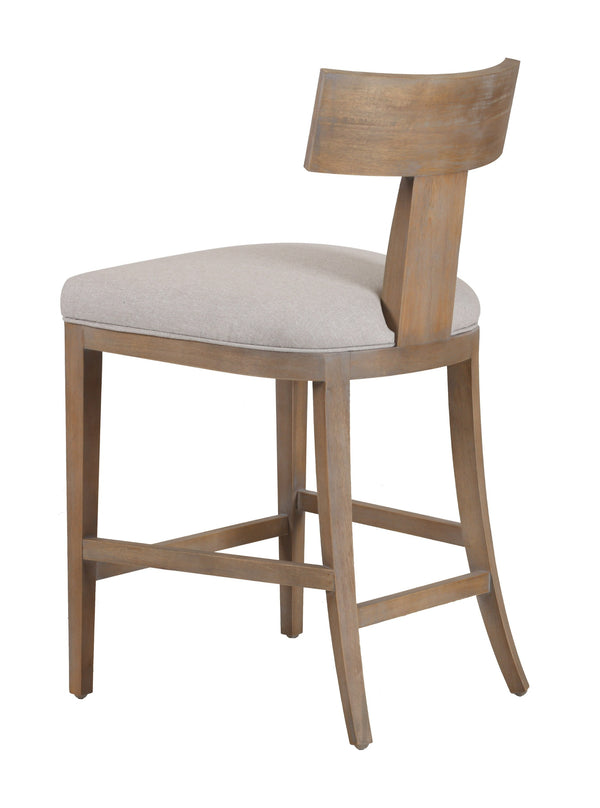 Modrest Fabien Mid Century Modern Beige Linen & Wood Counter Chair Model VGRH-RHS-CZHT01-NTL