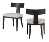 Fabien Mid-Century Modern Beige Linen + Black Walnut Dining Chair (Set of 2)