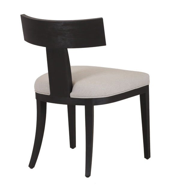 Fabien Mid-Century Modern Beige Linen + Black Walnut Dining Chair (Set of 2)