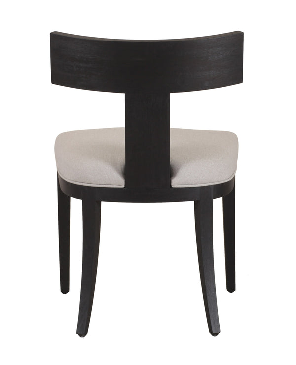 Fabien Mid-Century Modern Beige Linen + Black Walnut Dining Chair (Set of 2)