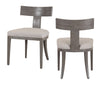 Fabien Mid-Century Modern Beige Linen + Grey Wash Dining Chair (Set of 2)