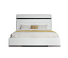 Eastern King Modrest Cartier Modern White Vegan Leather & Stainless Steel Bed Model VGVC-BDA002-BED-WHT-EK