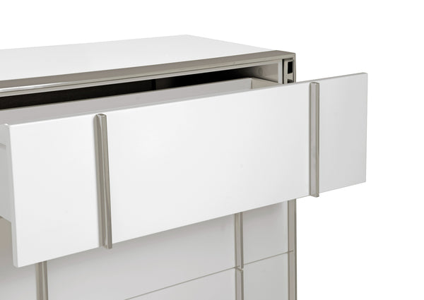 Modrest Cartier Modern White & Stainless Steel Chest Model VGVC-J-A002-5H-WHT