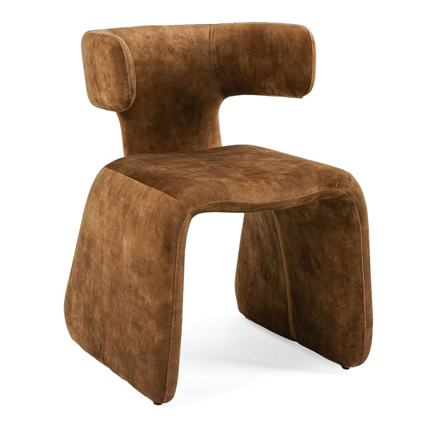 Bergman Modern Brown Velvet Dining Chair