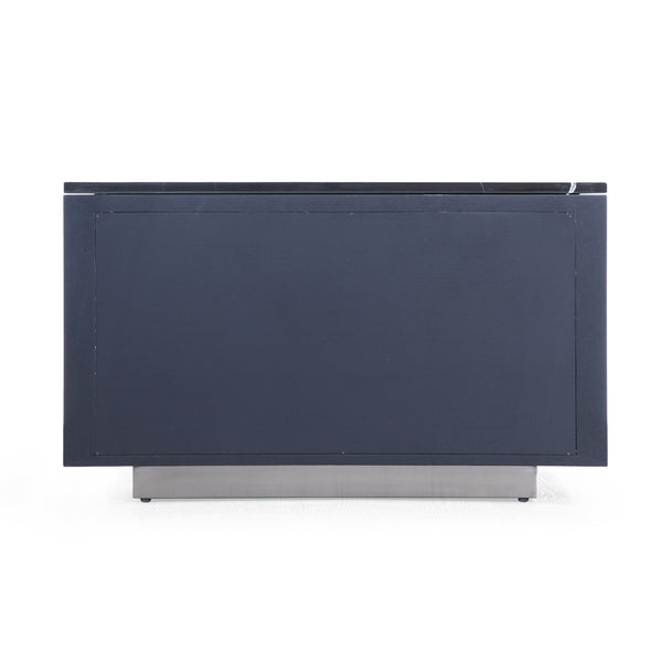 Modrest Concord Modern Grey Velvet & Black Marble & Black Ash & Aluminum Bedroom Set Model VGVC-BD2311-2301-SET