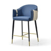 Modrest Calderon Modern Blue & Beige Vegan Leather Counter Chair Model VGVC-B065-BLUE