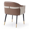 Calderon Modern Brown & Beige Vegan Leather Dining Chair