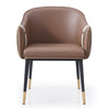 Calderon Modern Brown & Beige Vegan Leather Dining Chair