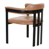 Hazen Modern Camel Leather + Black Iron Dining Chair