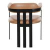 Hazen Modern Camel Leather + Black Iron Dining Chair