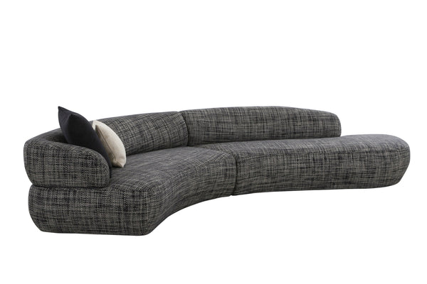 Divani Casa Lakota Modern Dark Grey Fabric Curved Sectional Sofa Model VGOD-ZW-23044-DKGRY
