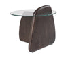 Modrest Buxton Mid Century Modern Glass & Dark Walnut End Table Model VGOD-LZ-274E-END