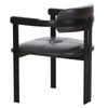 Aneta Modern Dark Brown Leather + Black Dining Chair