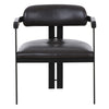 Aneta Modern Dark Brown Leather + Black Dining Chair