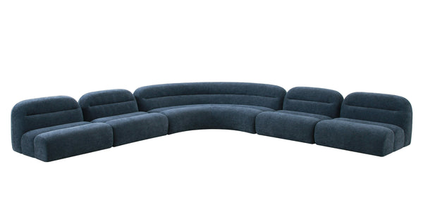 Divani Casa Forman Modern Blue Fabric Modular Armless Sectional Seat Model VGOD-ZW-23029-ARM