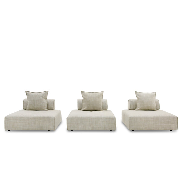 Divani Casa Mondo Modern 3 Seat Modular Beige Fabric Sectional Model VGOD-ZW-22033-BGE-3PC