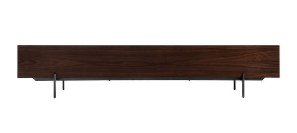 Colima Modern Matte Beige + Walnut TV Stand