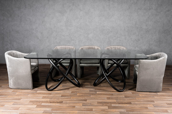 Modrest Mason Modern Glass & Black Ash Dining Table Model VGCSDT-16092-BLK